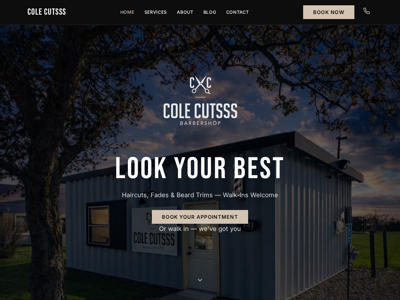 Screenshot of Cole Cuts website